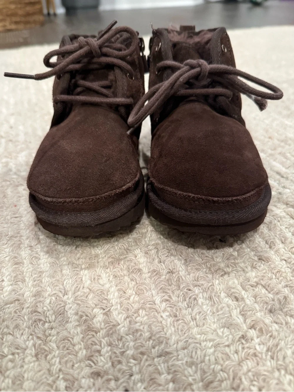 UGG Kids Brown Suede Lace-Up Boots